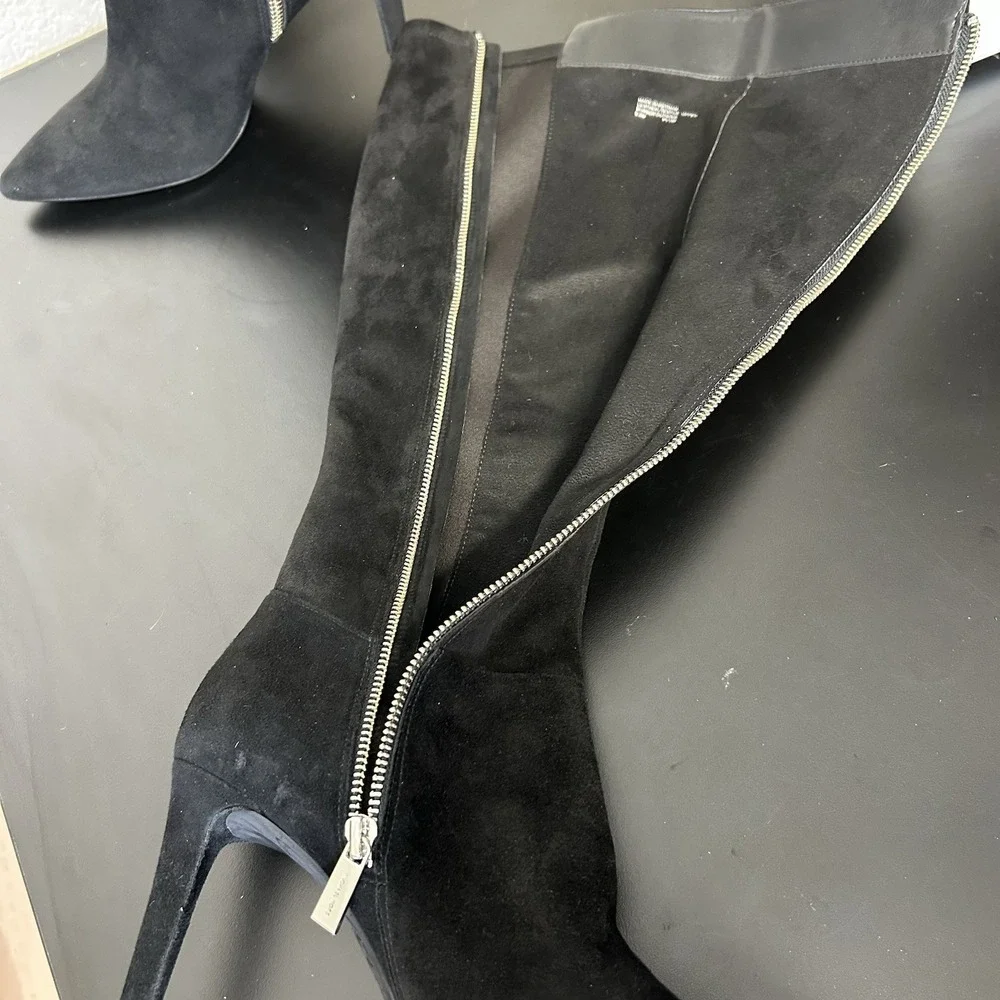 Michael Kors Dorothy Flex Black Suede Knee-High Boots -‎ Size 8.5M - Stiletto